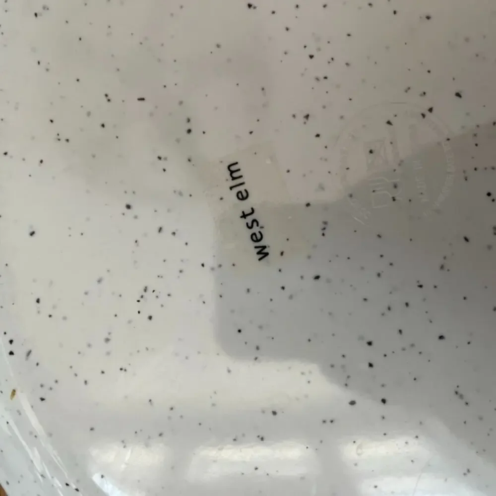 West Elm Seaside Melamine Blue Speckle Dinner Plates 10.5